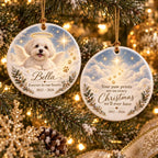 Personalized Pet Memorial Ornament, Dog Photo Ceramic Christmas Gift