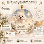 Personalized Pet Memorial Ornament, Dog Photo Ceramic Christmas Gift